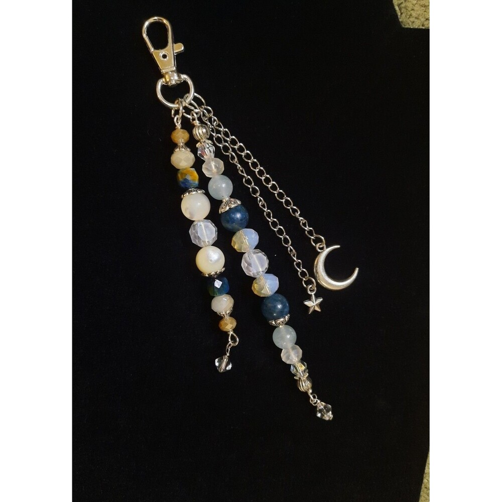 Handmade Semi Precious Stone Celestial Purse Charm/ Keychain